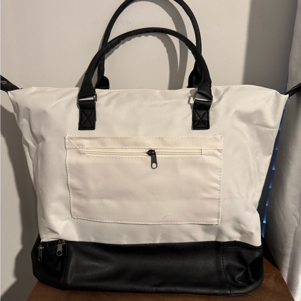 DSW Women tote bag white / black trim